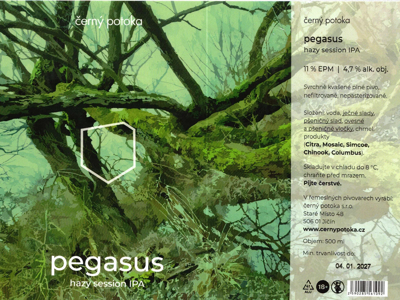 Pegasus 11° — Hazy Session IPA, Černý Potoka